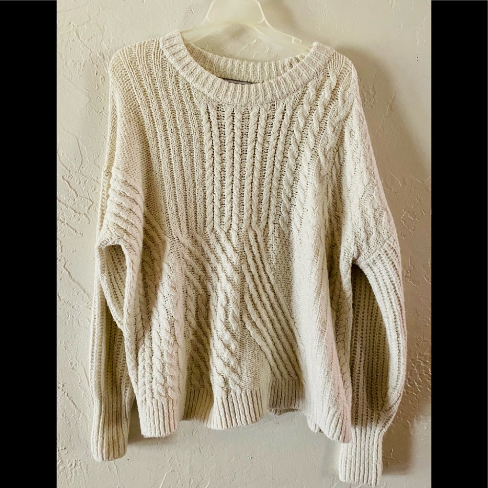 Old Navy, white, drop shoulder sweater